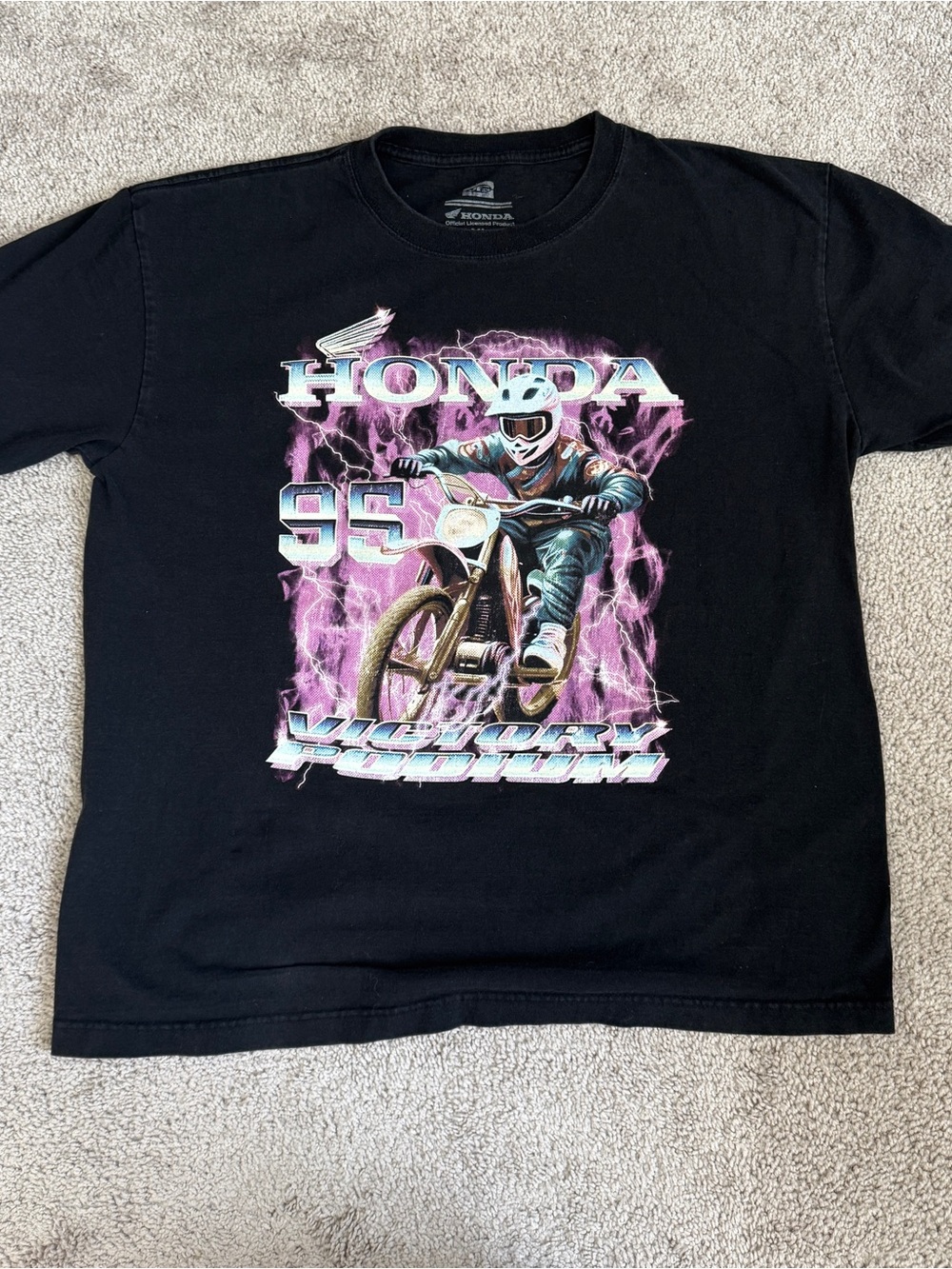 Honda Victory Podium 95 Motocross Racing USA Double Sided Graphic T Shirt XL